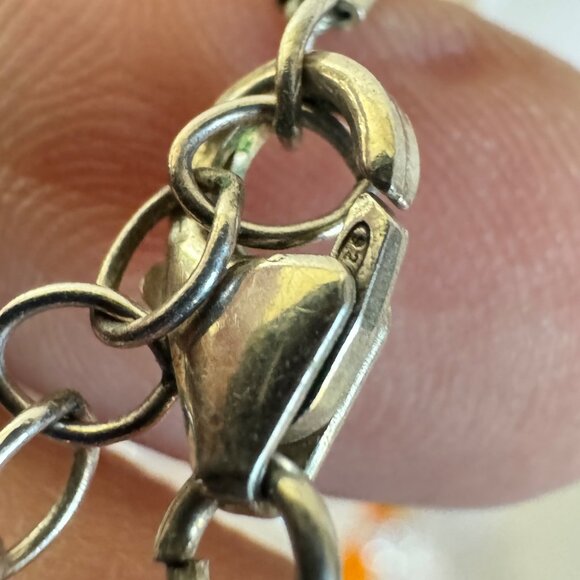 Sterling Silver 925 Multi-Gemstone Fall Statement Necklace Quartz Beads 15-17" - Picture 4 of 7